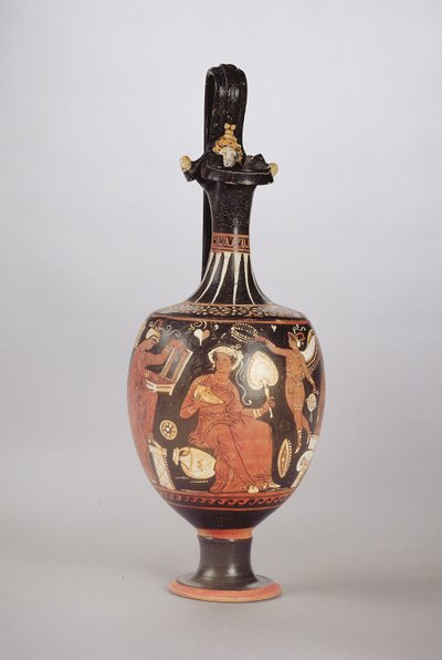 Röd och vit figur Oinochoe, c.310 f.Kr. (keramik) av Greek School