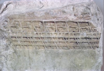Relief av en Trireme av Greek School