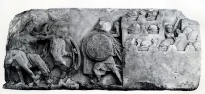 Sektion av frisen av Nereid-monumentet vid Xanthus, cirka 400-talet f.Kr. (relief) av Greek School