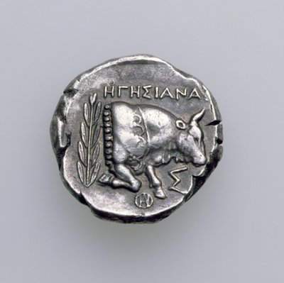 Tetradrachm of Samos, Ionia, föreställande en tjur, ca 390 f.Kr. (omvänd) (silver) (för framsidan se 168076) av Greek School