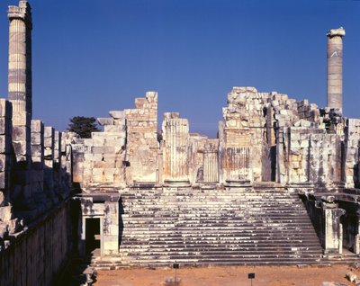 Den stora trappan i Apollontemplet, c.336 f.Kr av Greek School