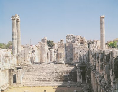 Den stora trappan i Apollontemplet, c.336 f.Kr av Greek School