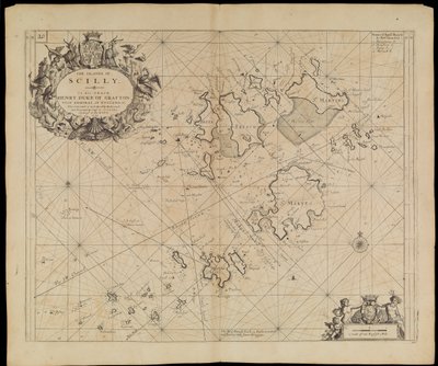 Karta över Scillyöarna, ca 1693 (tryck) av Greenvile Collins