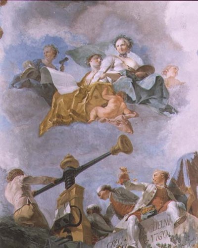 Allegoriska figurer, detalj av taket på Stora Galleriet, 1759-62 av Gregorio Guglielmi