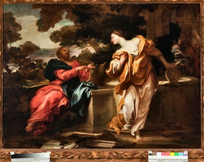 Kristus och den samaritanska kvinnan vid Jakobs brunn Målning av Gregorio de Ferrari (1647-1726), Genes, Musei di Strada Nuova (inv n PR 375) av Gregorio De Ferrari