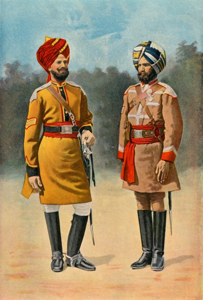 Första bengaliska kavalleriet och guidekavalleriet, 1901. av Gregory and Co