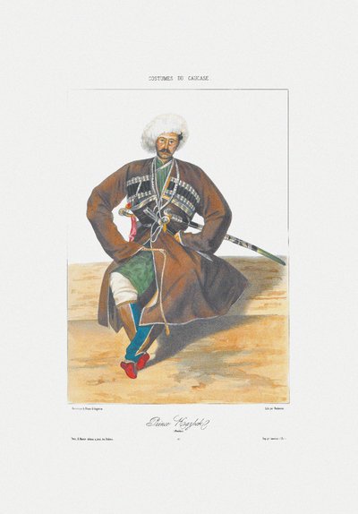 Prins Kazbek av Ossetien Från: Scener, landskap, seder och dräkter i Kaukasus, 1840 av Grigori Grigorevich Gagarin