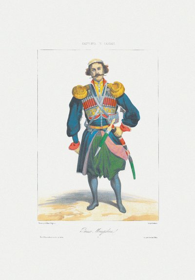 Prince of Megrelia Från: Scener, landskap, seder och dräkter i Kaukasus, 1840 av Grigori Grigorevich Gagarin