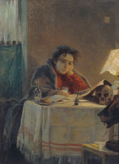 En flickstudent, 1904 av Grigori Grigoryevich Myasoedov