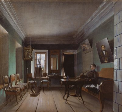 Interiör av Bykovs hus, 1850-tal av Grigory Vasilievich Yurov