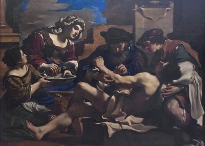 Der Heilige Sebastian wird von Irene gepflegt von Guercino (1591-1666)