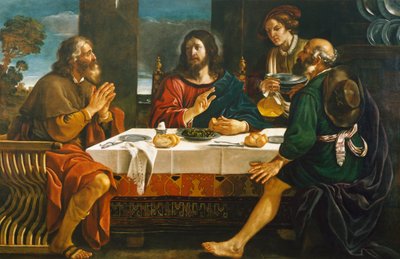 Nattvarden i Emmaus, av Giovanni Francesco Barbieri, känd som Guercino (1591-1666), olja på duk av Guercino