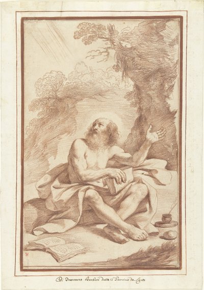 H. Hieronymus i öknen av Guercino (attributed to)