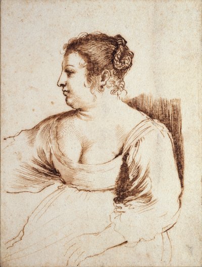 En sittande kvinna, 1640-1649 av Guercino