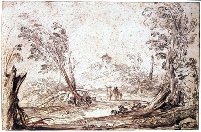 Landskap, 1600-talet av Guercino