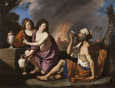 Lot och hans döttrar av Guercino