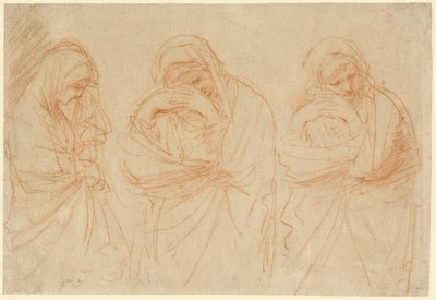 Madonna Mourning: Studier för Kristi gravläggning av Guercino
