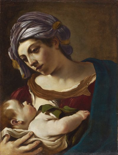 Madonna med barn av Guercino