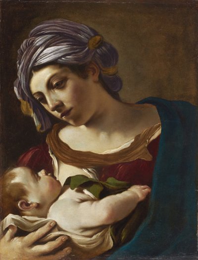 Madonna och barn av Guercino
