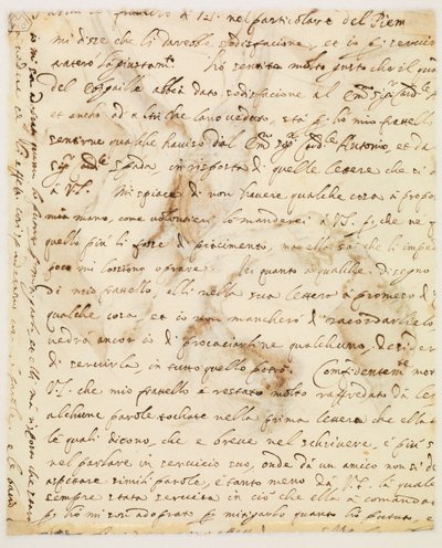 Manuskriptbrev av Guercino