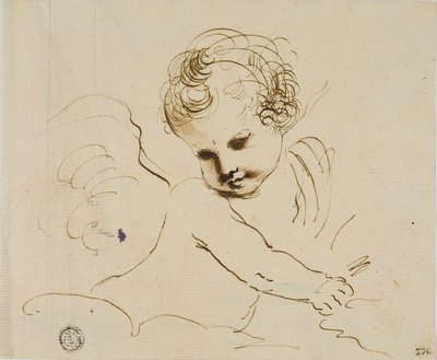 Putto i molnen av Guercino