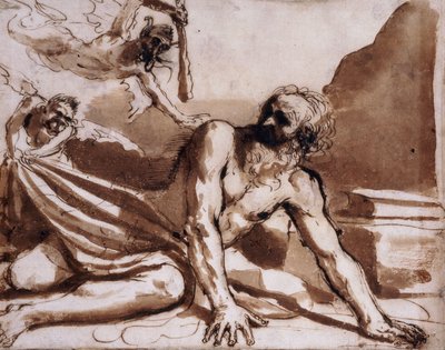 Sankt Antonius slagen av djävlarna, av Guercino
