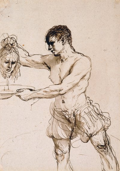 Bödeln som håller huvudet av Johannes Döparen, c.1637 av Guercino