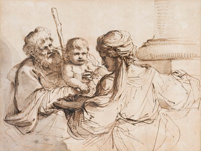Den heliga familjen av Guercino