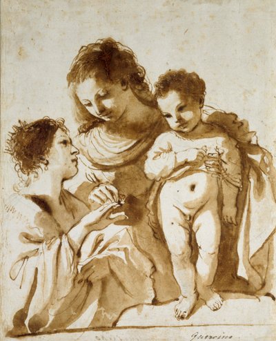 Den heliga Katarinas mystiska äktenskap, 1618-1619 av Guercino