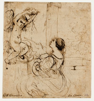 Kvinna med Putto av Guercino