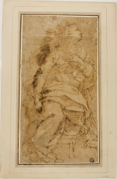 Draperad kvinnofigur av Guglielmo Caccia