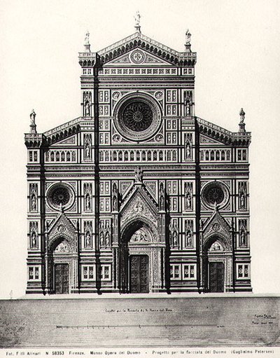 Design för fasaden till Santa Maria del Fiore eller Duomo i Florens av Guglielmo Petersen