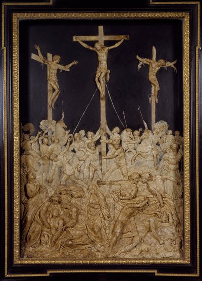 Korsfästelse, tillskriven Guglielmo della Porta (1515-1577), vaxrelief, Italien av Guglielmo della Porta