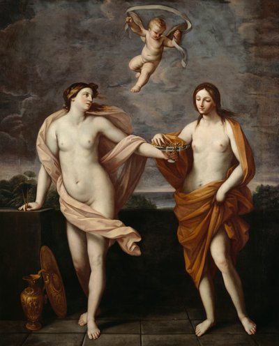 Liberality and Modesty (olja på duk) av Guido (after) Reni