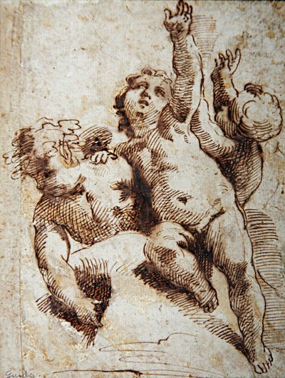 Keruber, ca 1620 (penna på papper) av Guido (attr. to) Reni