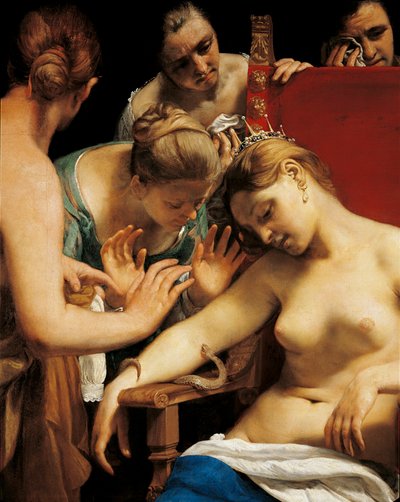 Kleopatras död (detalj) av Guido Cagnacci