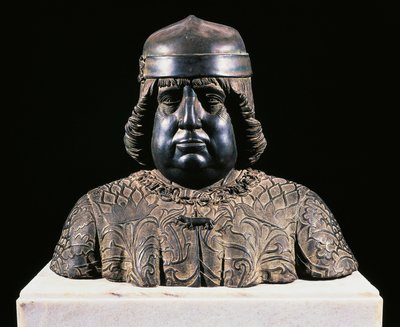 Byst av Alfonso av Aragon, ca 1490, av Guido Mazzoni (ca 1450-1518), bronsskulptur, höjd 42 cm, Italien av Guido Mazzoni