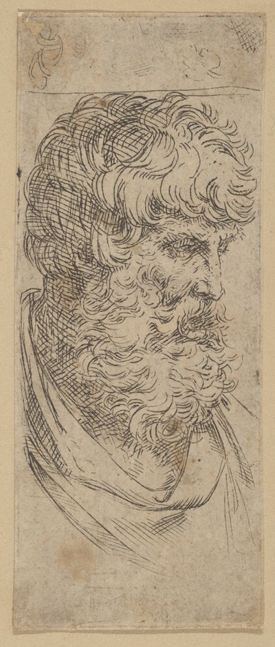 Byst av en skäggig man, ca. 1600-1640. av Guido Reni