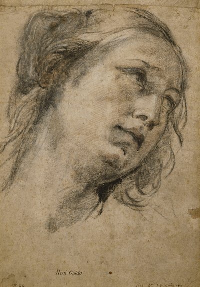 Chef för en kvinna som tittar upp till höger, av Guido Reni