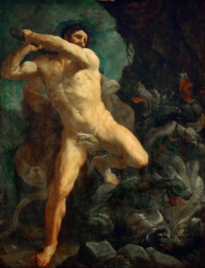 Herkules dödar Lernas Hydra, 1620-1621. av Guido Reni