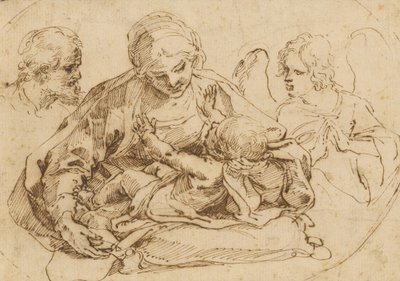 Den heliga familjen med en ängel av Guido Reni