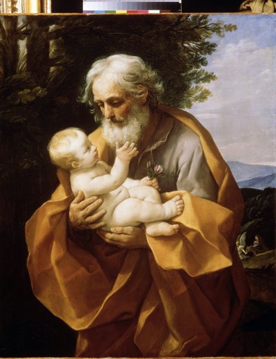 Saint Joseph with Infant Christ, c.1620 (olja på duk) av Guido Reni
