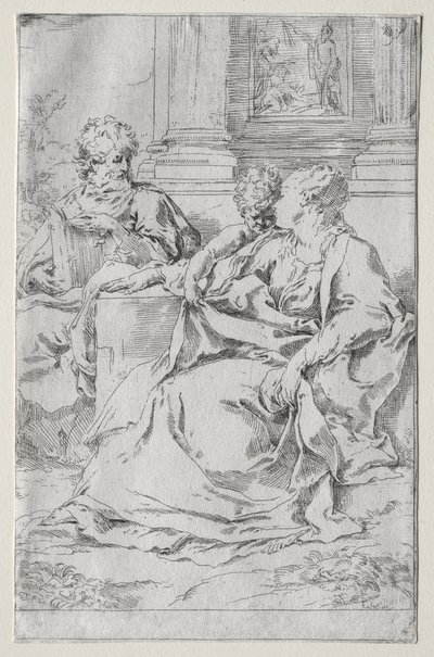 Den heliga familjen. av Guido Reni