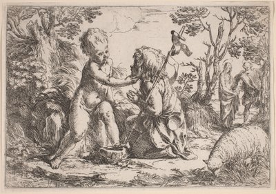 Jesusbarnet och Johannes av Guido Reni