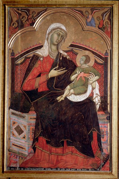 Jungfru med barn Jungfru Maria med Jesusbarn - Målning av Guido da Siena (aktiv mellan 1260 och 1280) av Guido da Siena