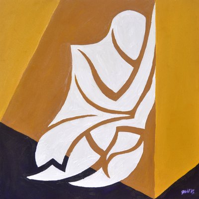 (är det inte där....) Studie till Figure Against The Wall, 2015 (olja på duk) av Guilherme Pontes