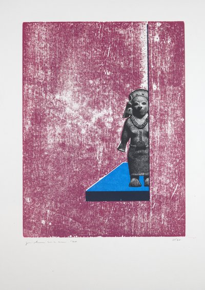 Invisible Room Nº1, 2019 (träsnitt och silkscreen) av Guilherme Pontes