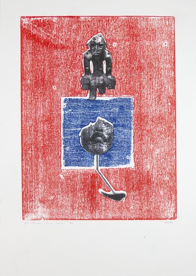 Invisible Room nº3, 2019 (träsnitt och silkscreen) av Guilherme Pontes