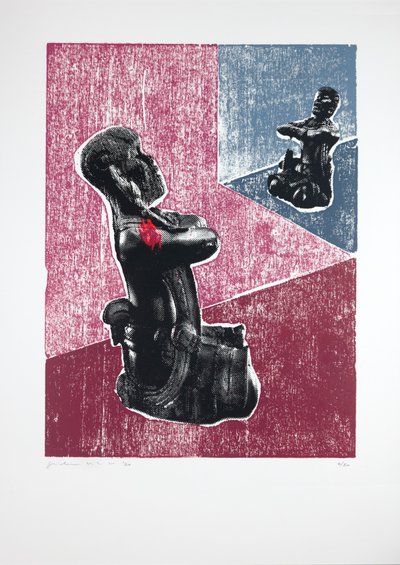 Invisible Room nº7, Megalomania, 2019 (träsnitt och silkscreen) av Guilherme Pontes