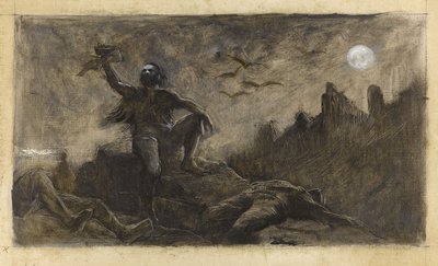 Han från Island som dricker sina offers blod, ca 1889 (olja på duk) av Guillaume Albert Demarest